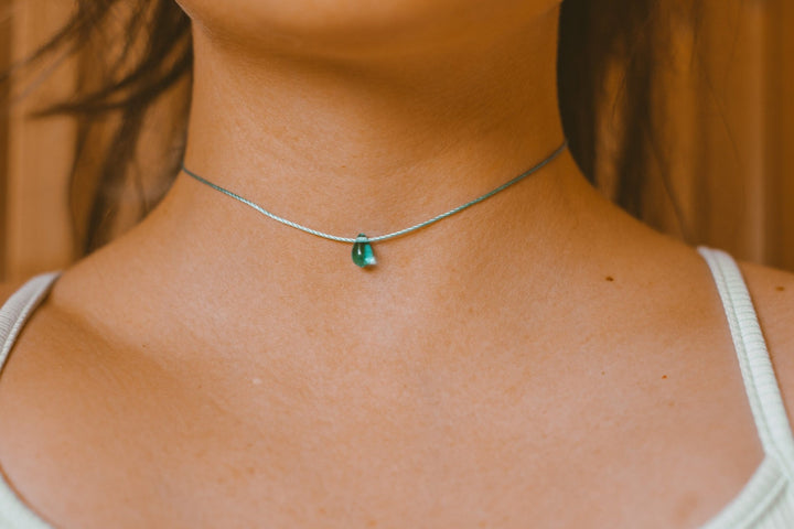 Dainty Turquoise Teardrop Choker - SAME SUN CO