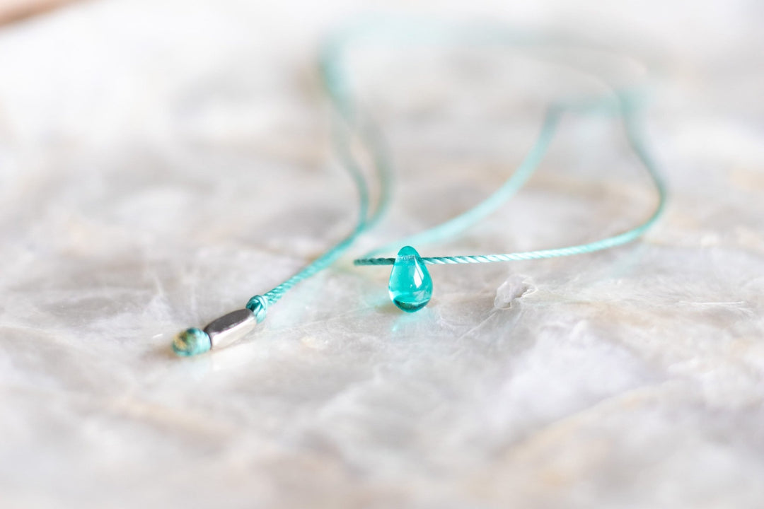 Dainty Turquoise Teardrop Choker - SAME SUN CO