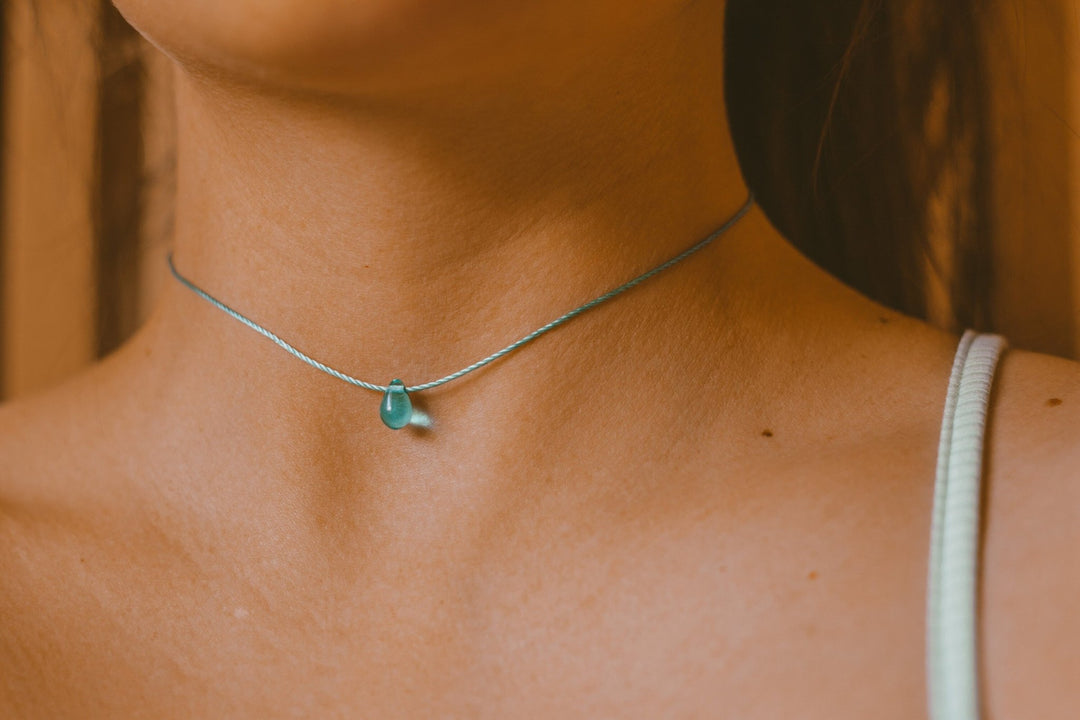 Dainty Turquoise Teardrop Choker - SAME SUN CO