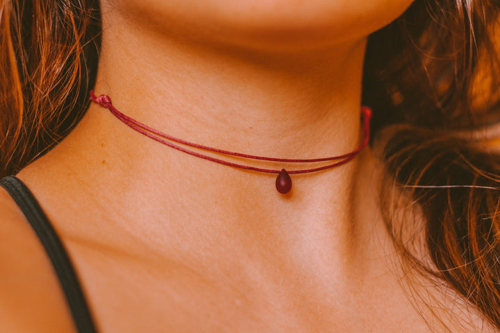 Double Layered Red Teardrop Choker - SAME SUN CO