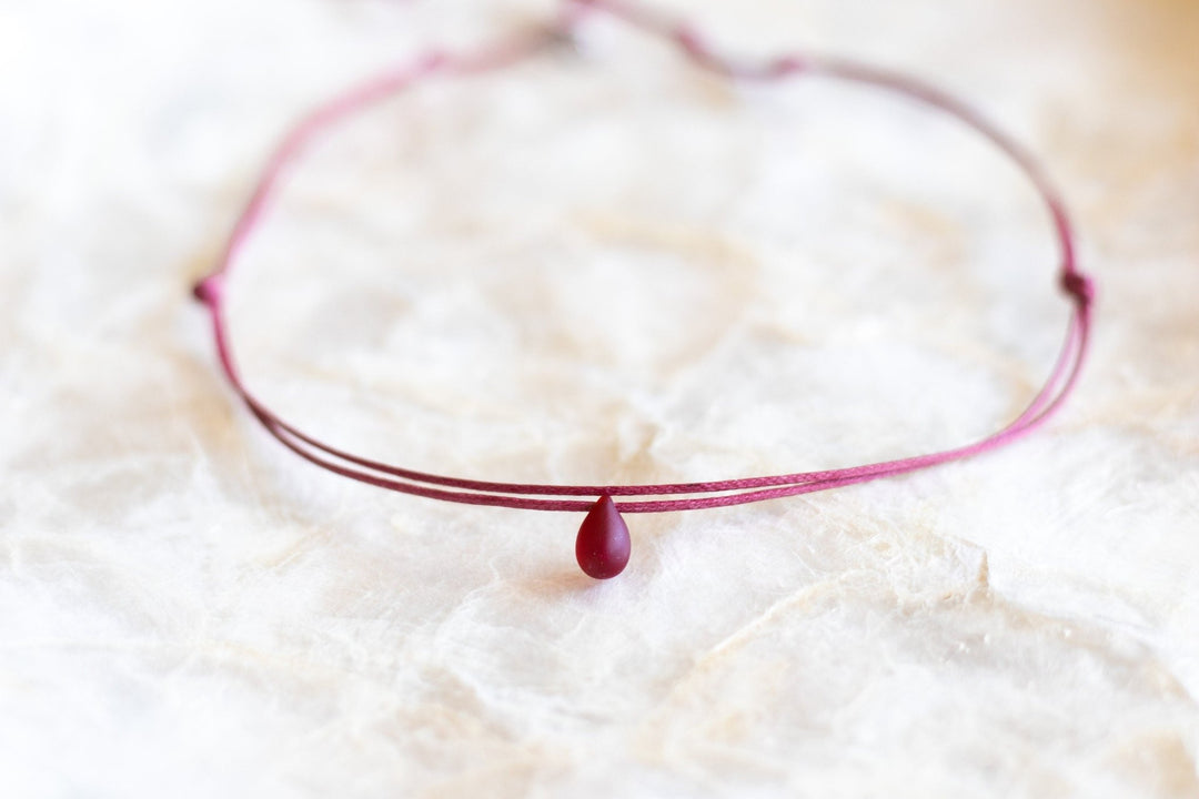 Double Layered Red Teardrop Choker - SAME SUN CO