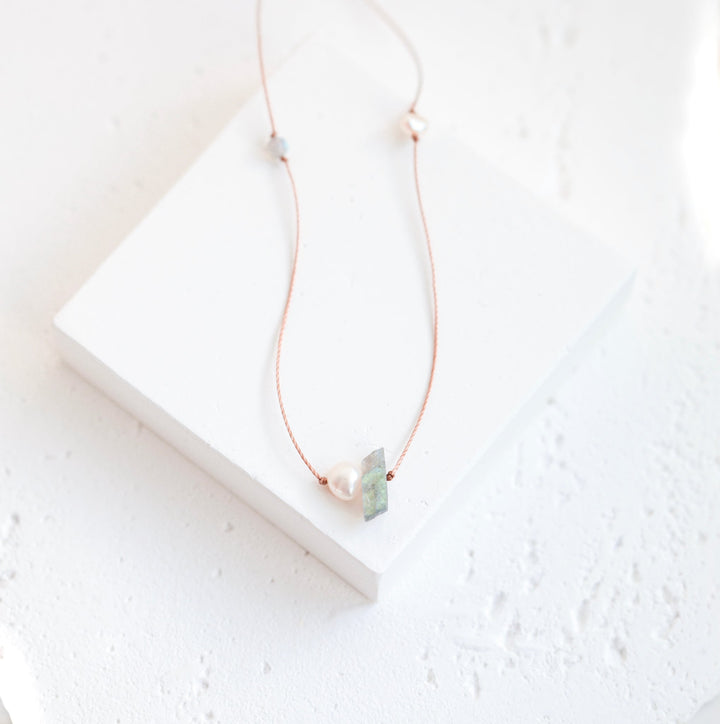 Duality Labradorite Pearl Necklace - SAME SUN CO