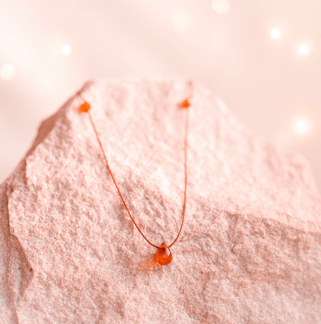 Fiery Carnelian Teardrop Choker - SAME SUN CO