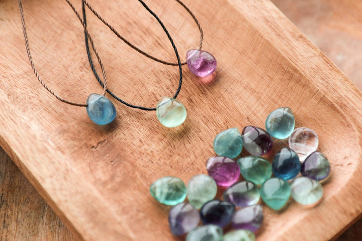 Fluorite Teardrop Necklace - SAME SUN CO