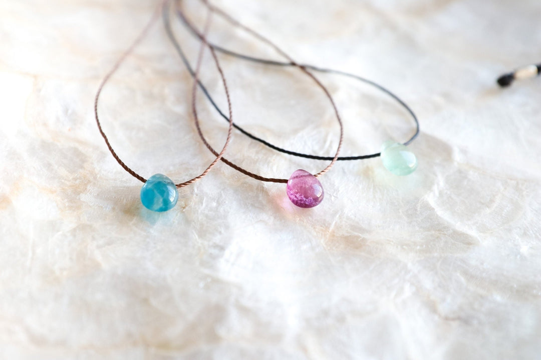 Fluorite Teardrop Necklace - SAME SUN CO