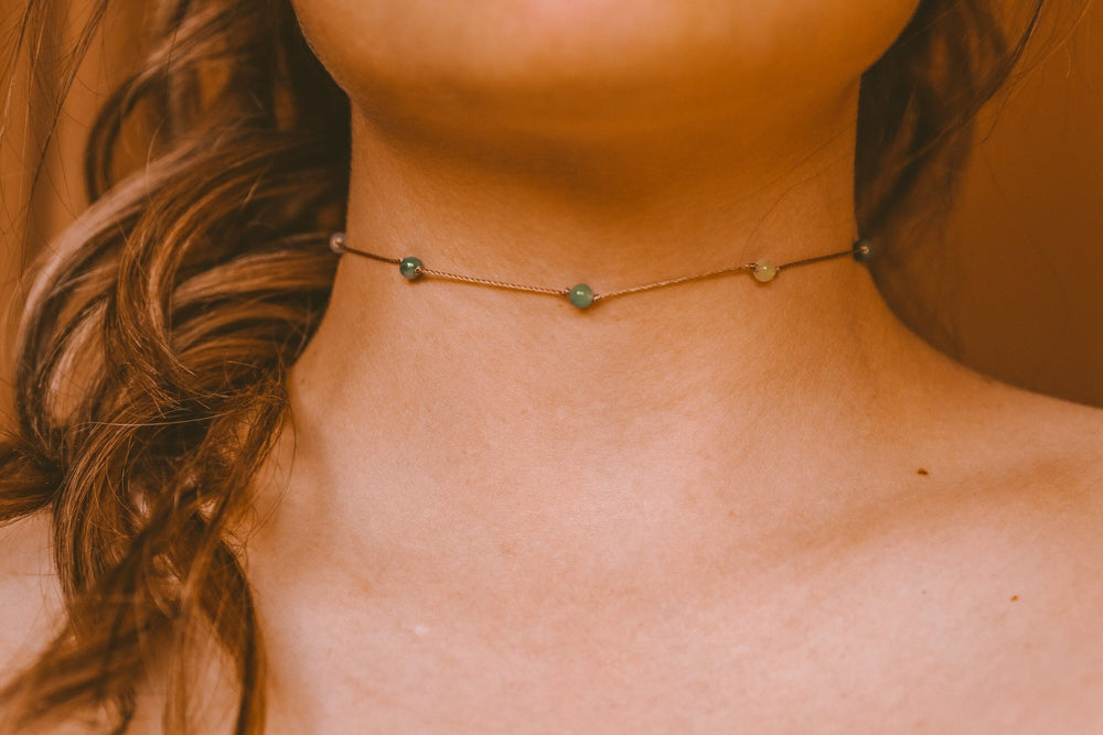 Green Chalcedony Beaded Choker - SAME SUN CO