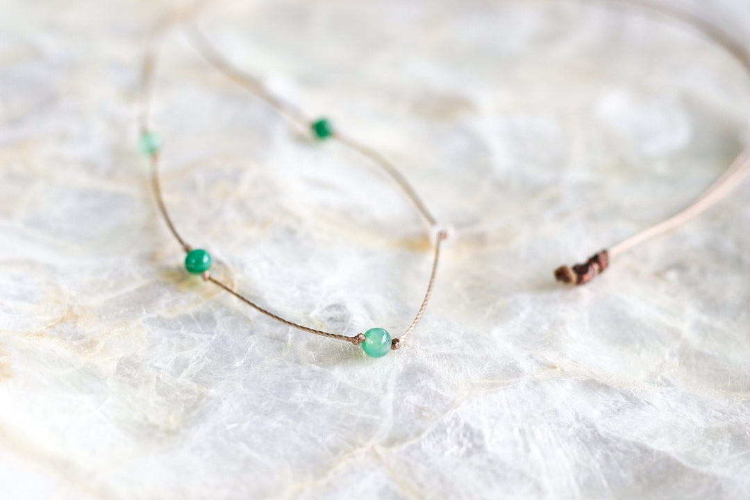 Green Chalcedony Beaded Choker - SAME SUN CO