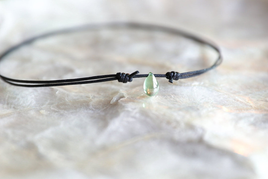 Green Crystal Teardrop Necklace - SAME SUN CO