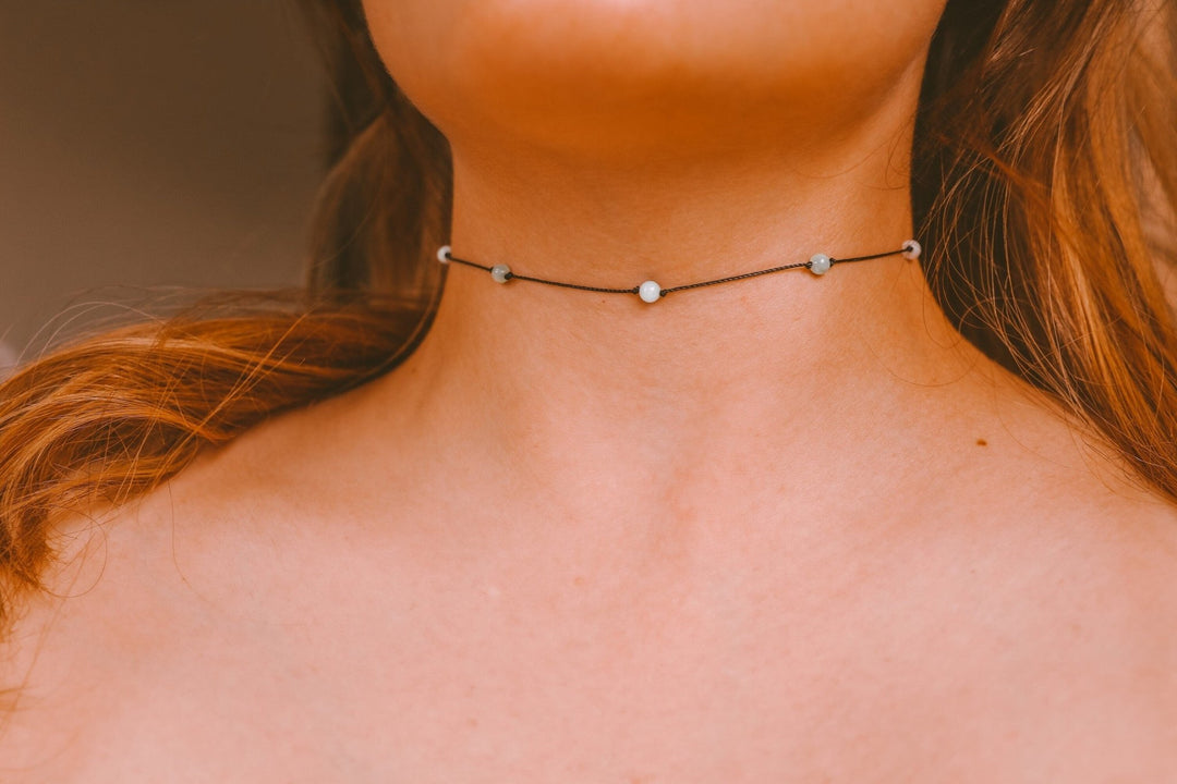 Green Moonstone Choker Necklace - SAME SUN CO