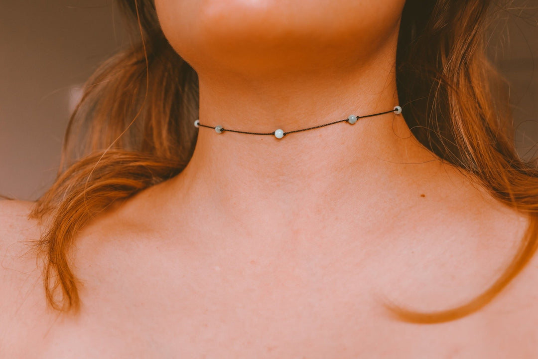 Green Moonstone Choker Necklace - SAME SUN CO