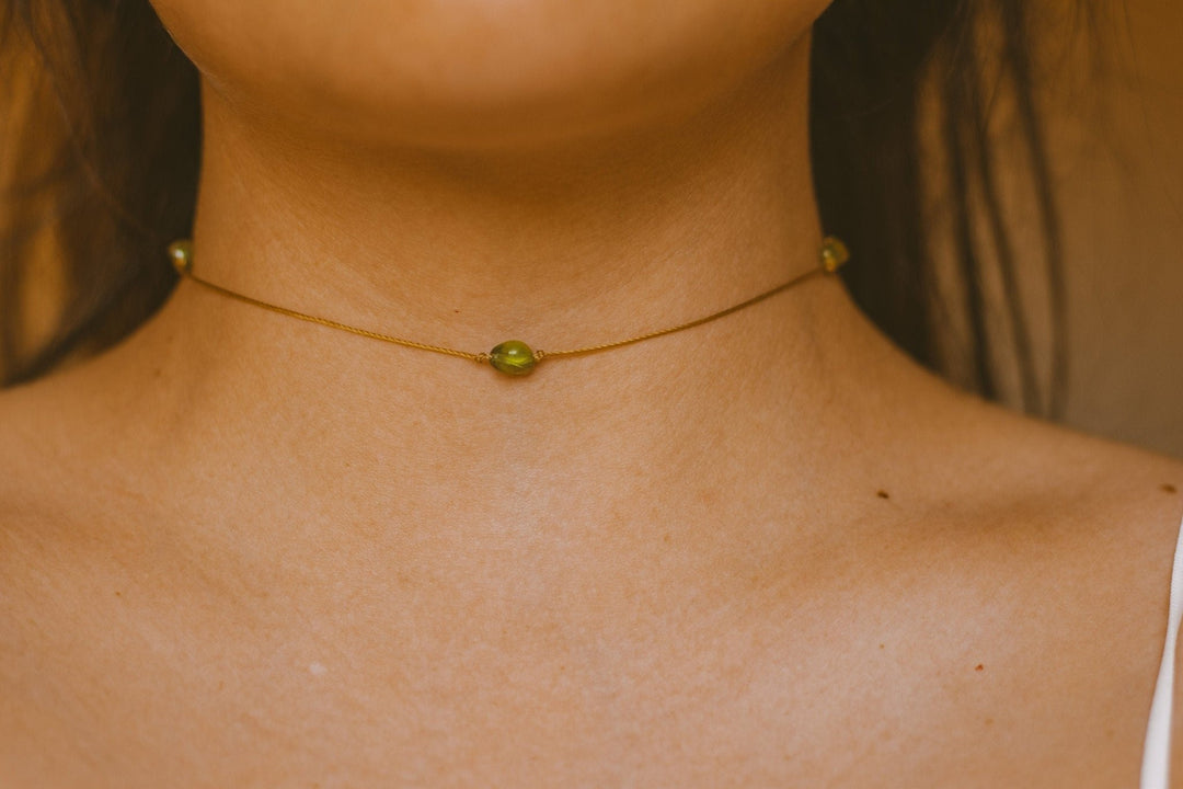 Green Peridot Choker Necklace - SAME SUN CO