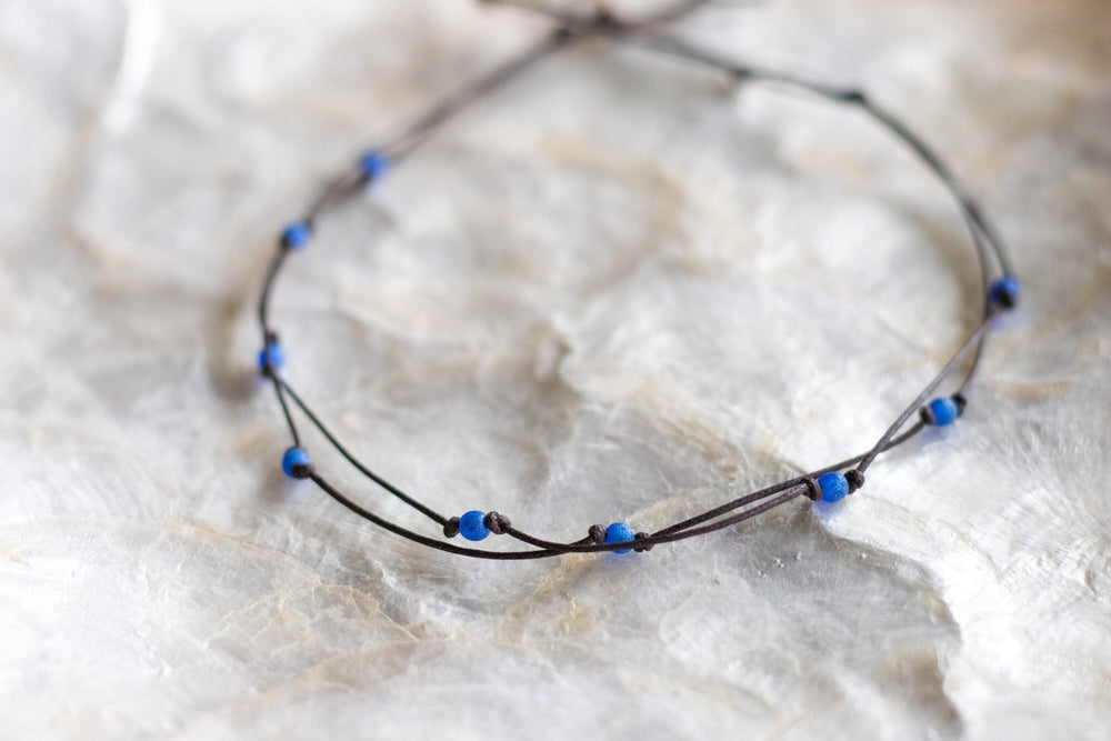 Hippie Blue Beaded Choker - SAME SUN CO