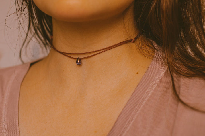 Hippie Purple Teardrop Choker - SAME SUN CO