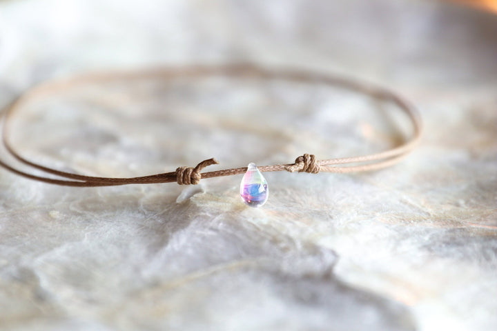 Hippie Rainbow Crystal Teardrop Choker - SAME SUN CO