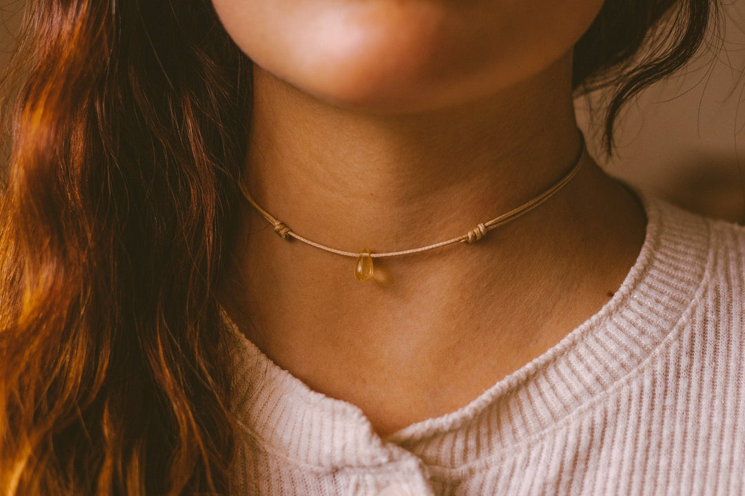 Hippie Yellow Teardrop Choker - SAME SUN CO