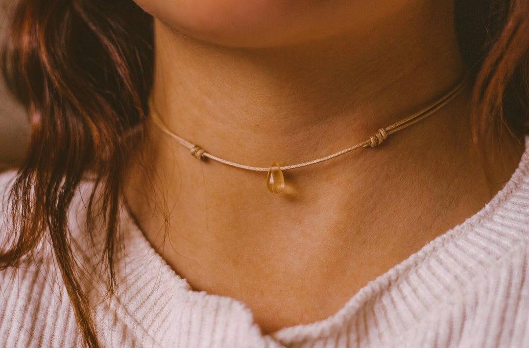 Hippie Yellow Teardrop Choker - SAME SUN CO