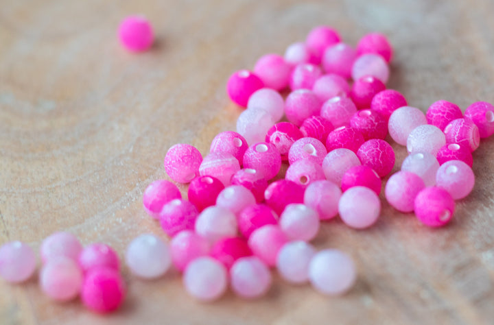 Pink Agate Beaded Anklet