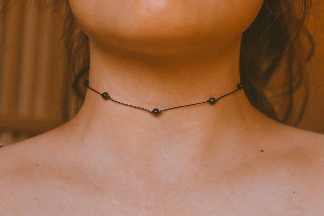 Rainbow Obsidian Beaded Choker