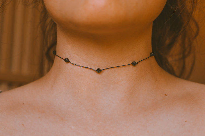 Rainbow Obsidian Beaded Choker