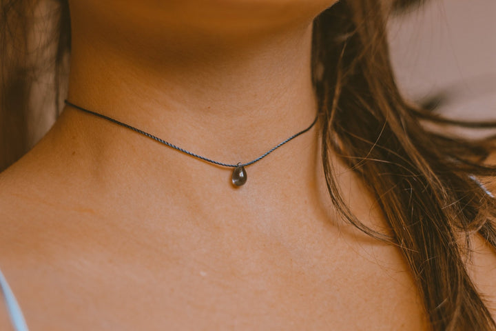 Indigo Blue Teardrop Choker - SAME SUN CO