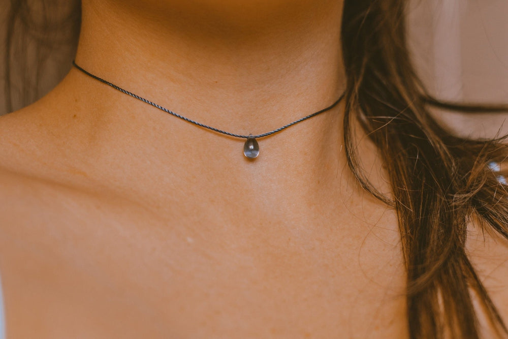 Indigo Blue Teardrop Choker - SAME SUN CO