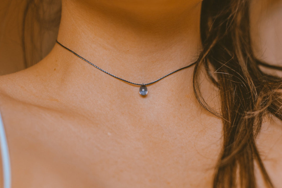 Indigo Blue Teardrop Choker - SAME SUN CO