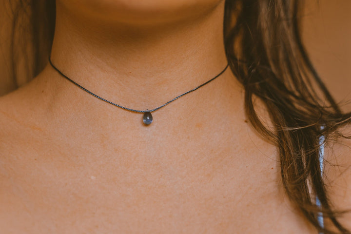 Indigo Blue Teardrop Choker - SAME SUN CO