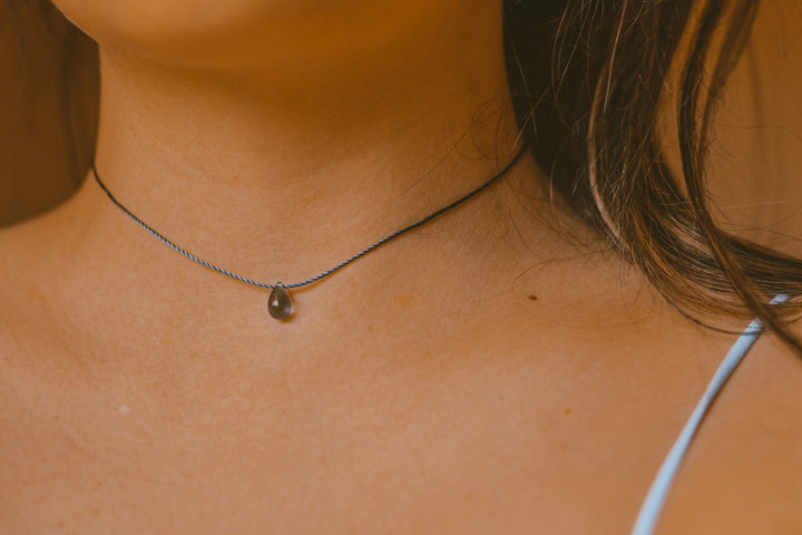 Indigo Blue Teardrop Choker - SAME SUN CO