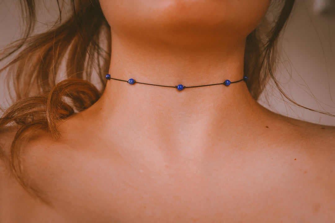 Lapis Lazuli Choker Necklace - SAME SUN CO