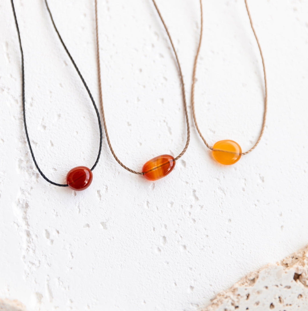 Minimalist Carnelian Necklace - SAME SUN CO