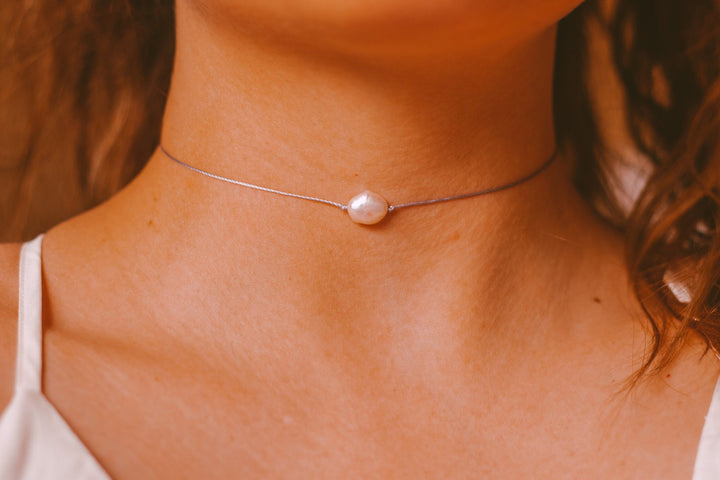 Minimalist Freshwater Pearl Necklace - SAME SUN CO