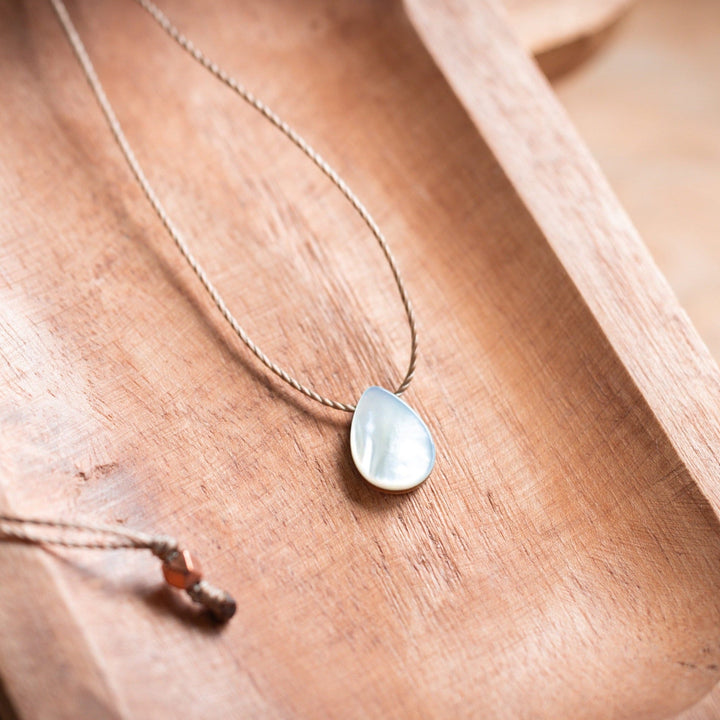 Mother of Pearl Teardrop Necklace - SAME SUN CO