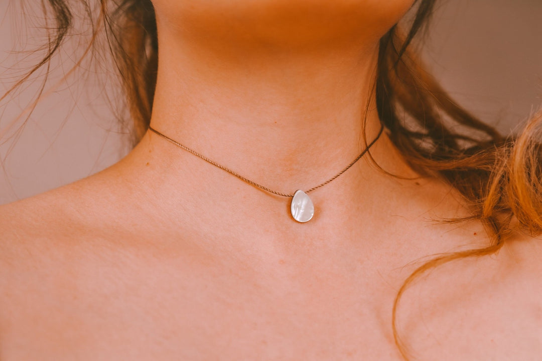 Mother of Pearl Teardrop Necklace - SAME SUN CO