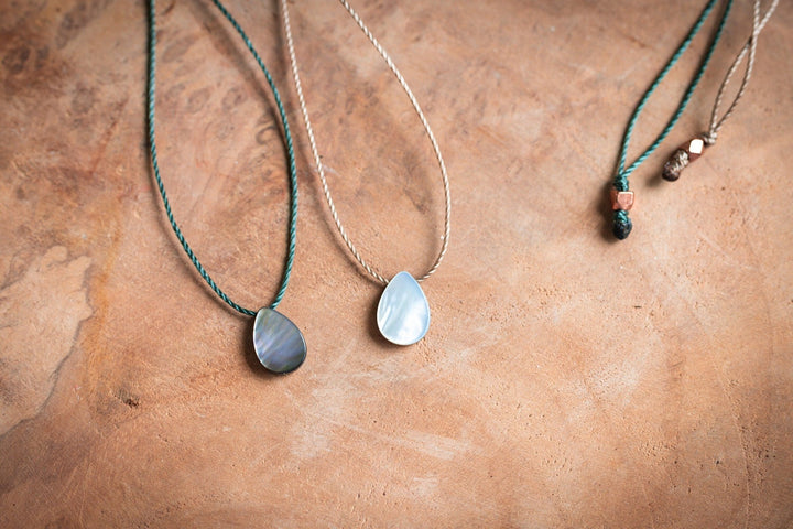 Mother of Pearl Teardrop Necklace - SAME SUN CO