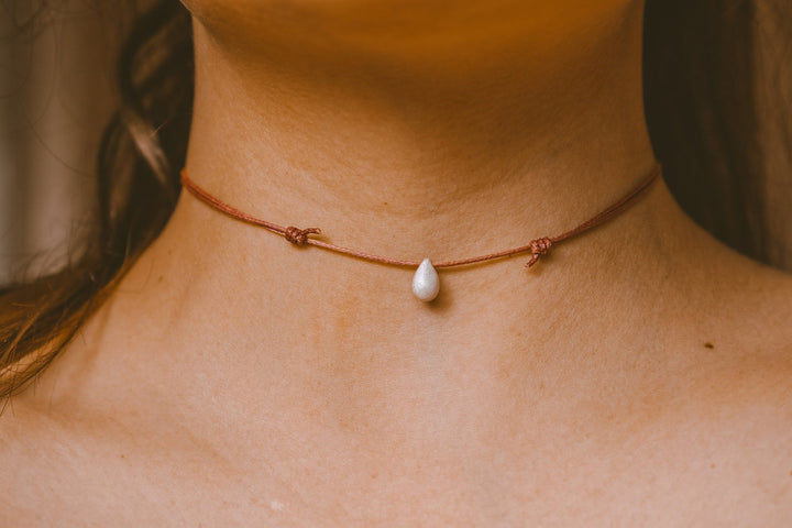 Opal Cream Teardrop Choker - SAME SUN CO