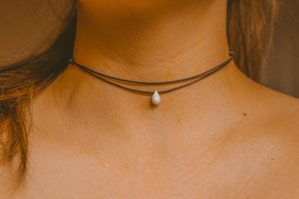 Opal Cream Teardrop Choker - SAME SUN CO