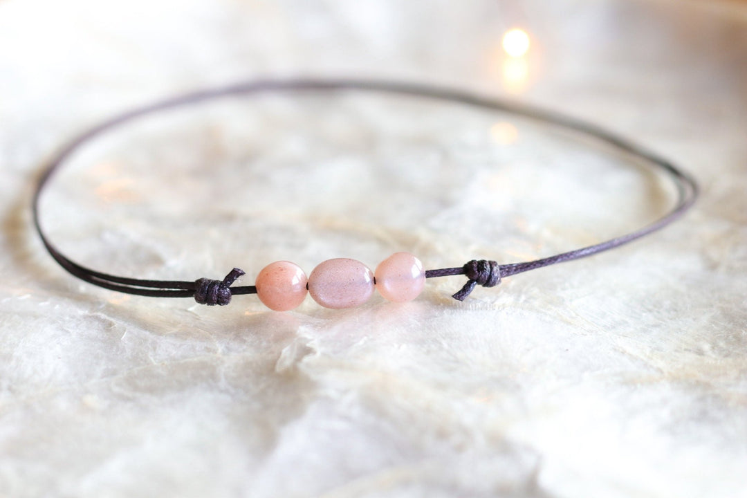 Peach Moonstone Necklace - SAME SUN CO