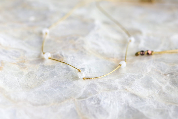 Rainbow Moonstone Choker Necklace - SAME SUN CO