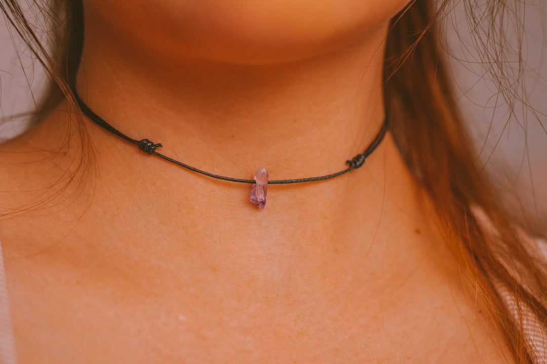 Raw Amethyst Choker Necklace - SAME SUN CO