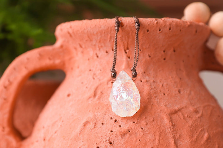 Raw Angel Aura Quartz Necklace - SAME SUN CO