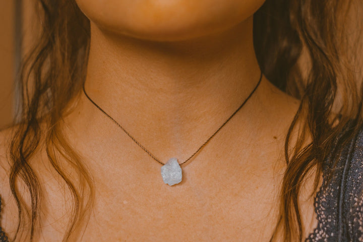 Raw Aquamarine Necklace - SAME SUN CO