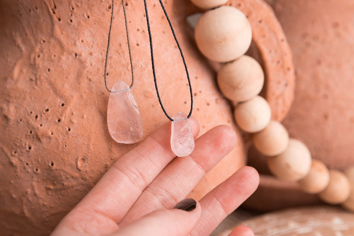 Raw Rose Quartz Necklace - SAME SUN CO