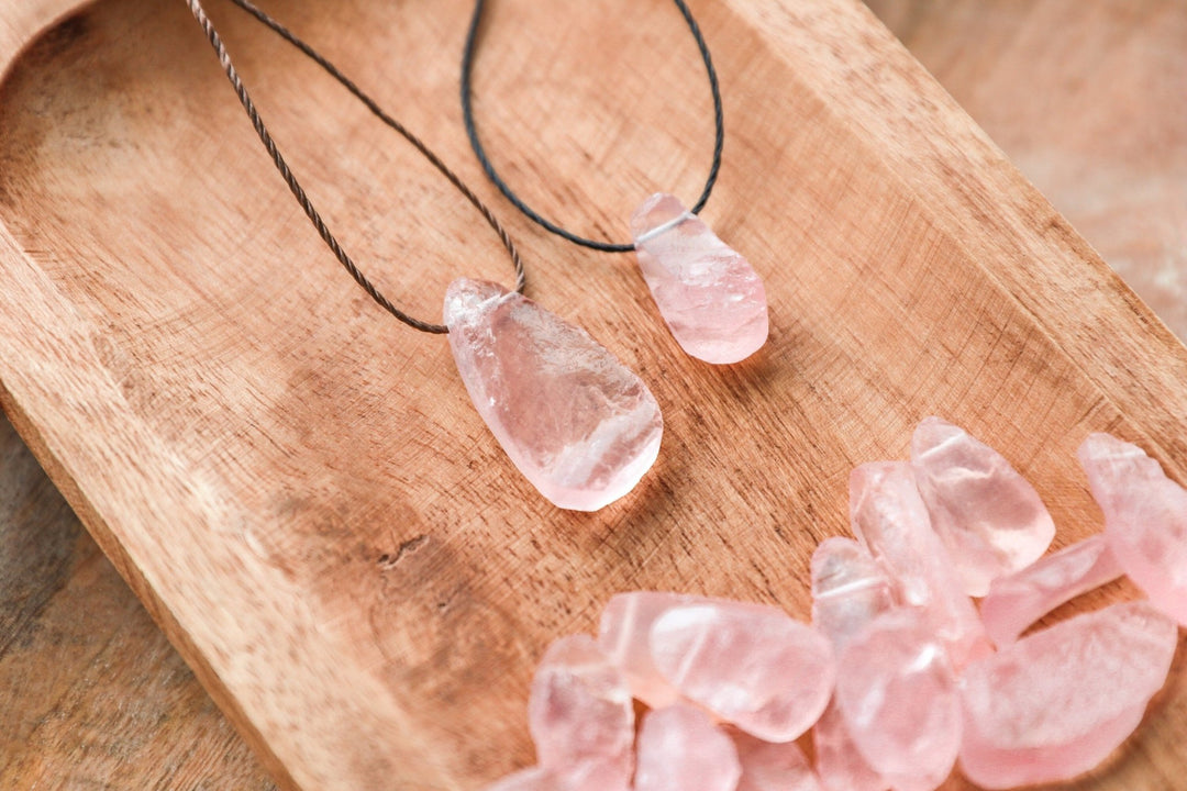 Raw Rose Quartz Necklace - SAME SUN CO