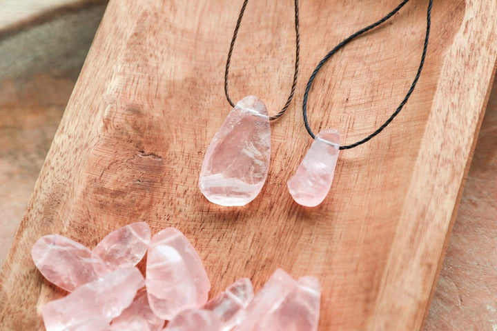 Raw Rose Quartz Necklace - SAME SUN CO