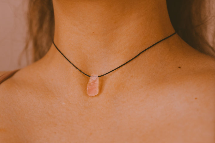 Raw Rose Quartz Necklace - SAME SUN CO