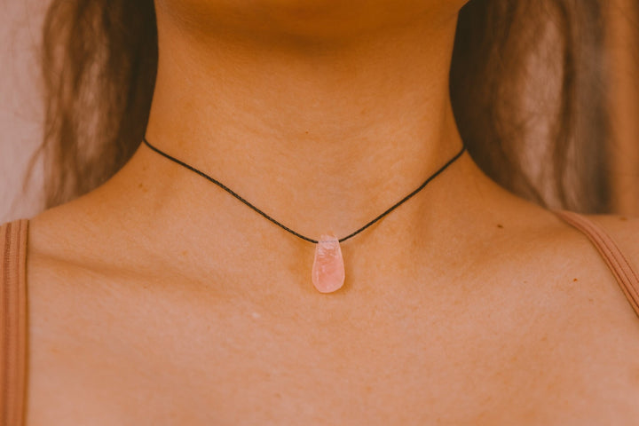 Raw Rose Quartz Necklace - SAME SUN CO