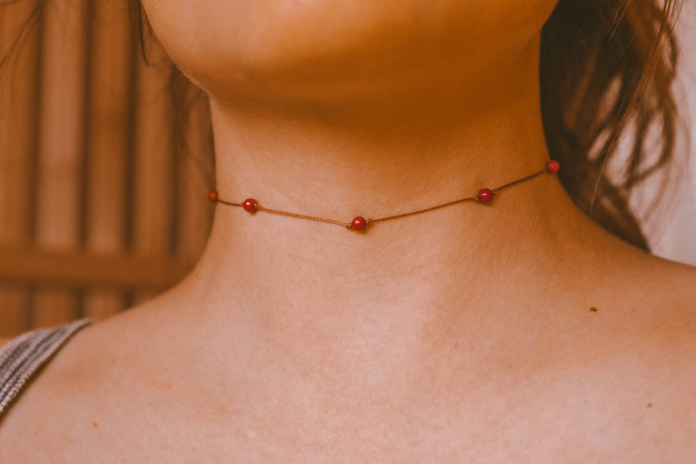 Red Jasper Beaded Choker - SAME SUN CO