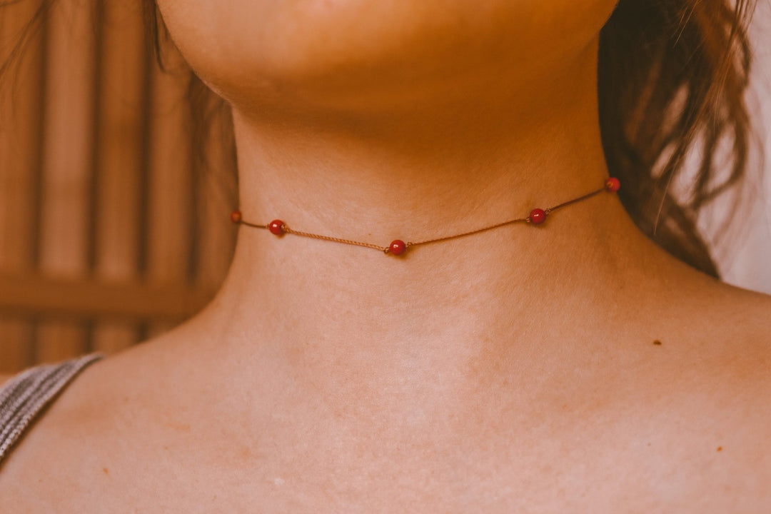 Red Jasper Beaded Choker - SAME SUN CO