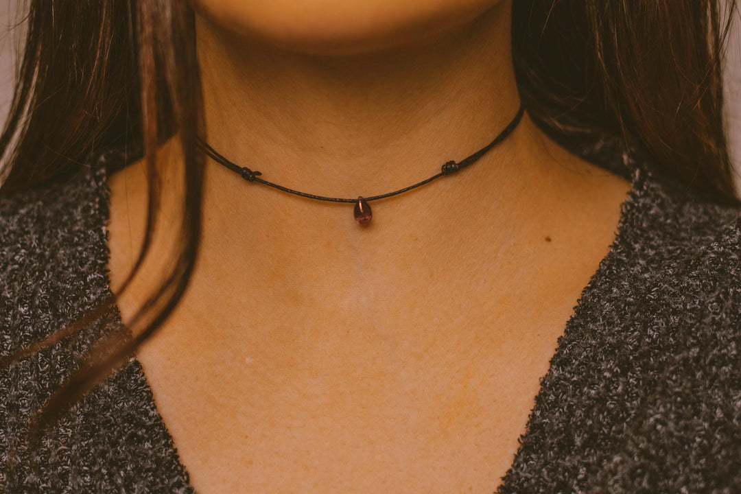 Rosy Lilac Teardrop Choker - SAME SUN CO