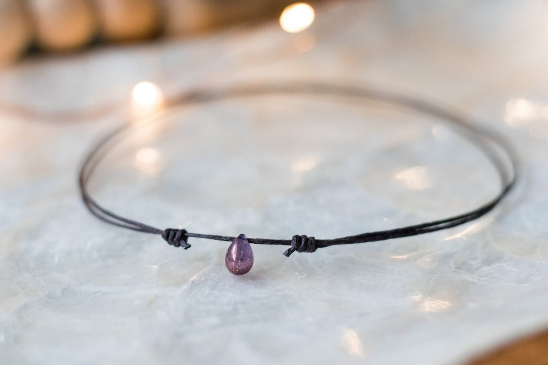 Rosy Lilac Teardrop Choker - SAME SUN CO